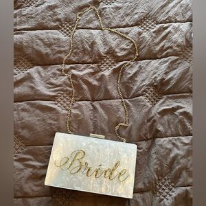 White and Gold 'Bride' Clutch